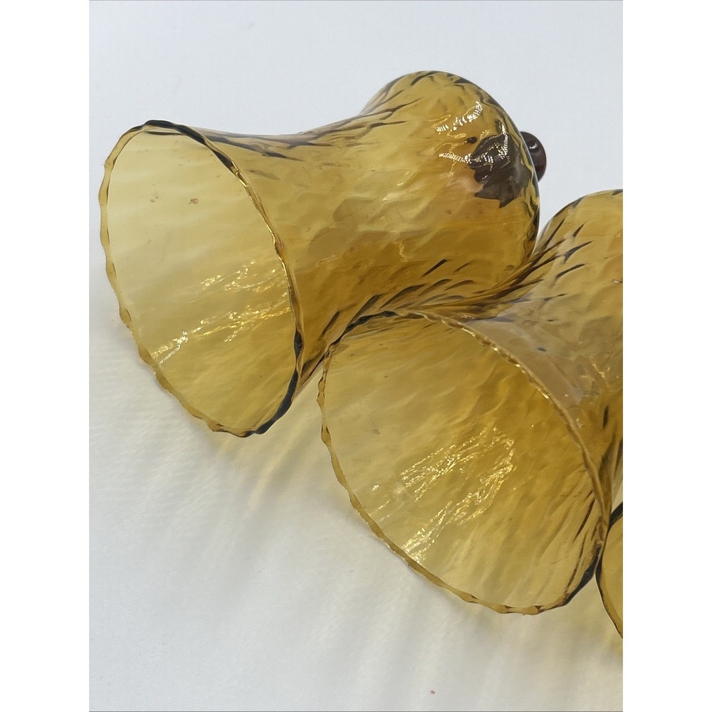 Set Of 4 Vintage Peg Votive Candle Holder Sconce Amber Glass Honeycomb HOMCO